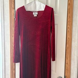 Evenings by Tom Berra Deep Red Long Sleeve Dress. Size 6